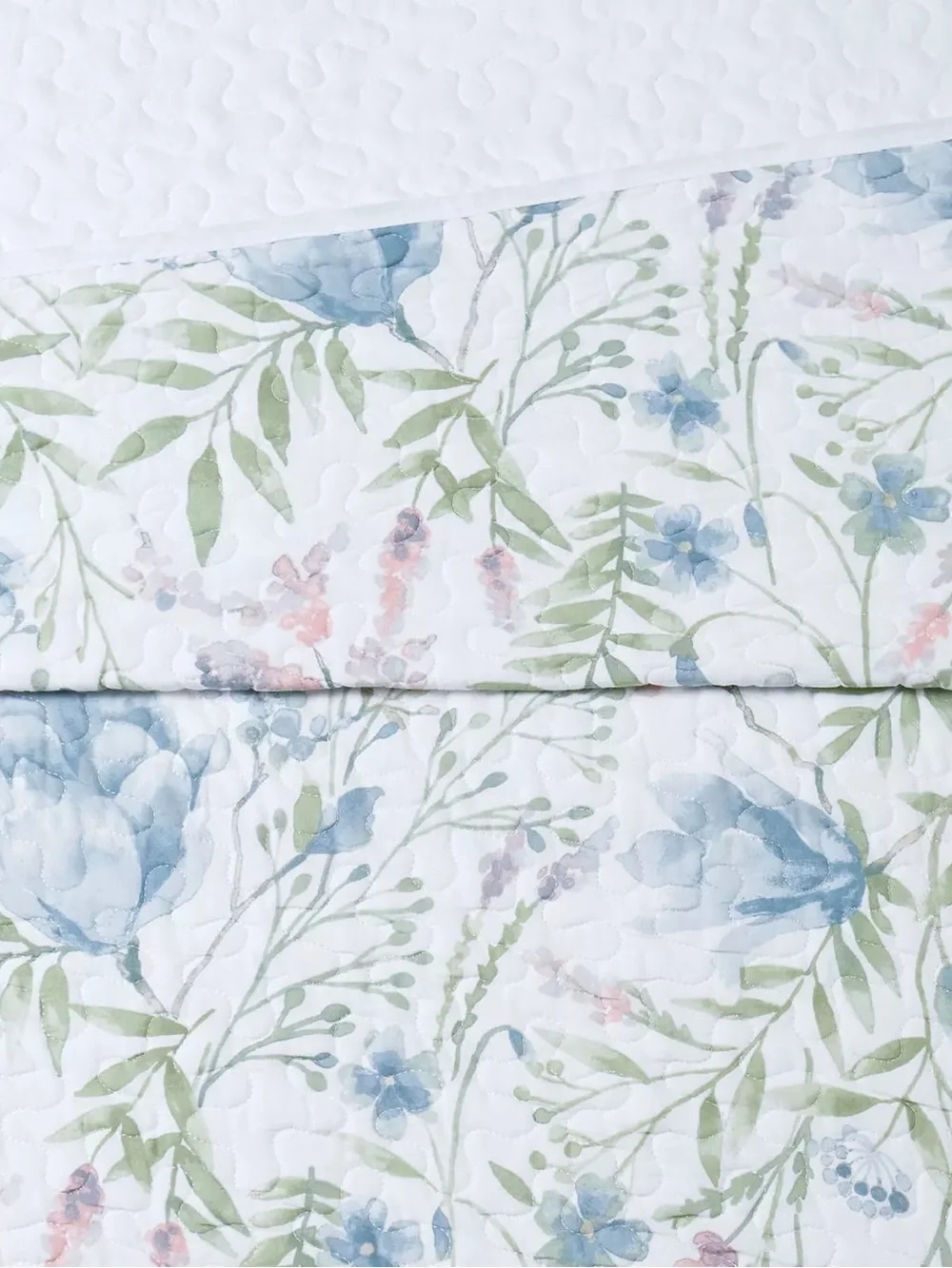 Cottage Classics Floral Quilt Set - Full/Queen, Green & Blue